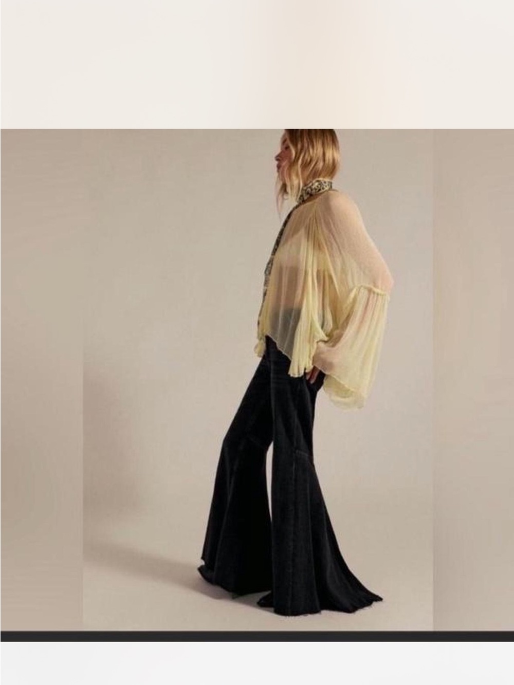 Free People Live Wire Black Flared Jeans